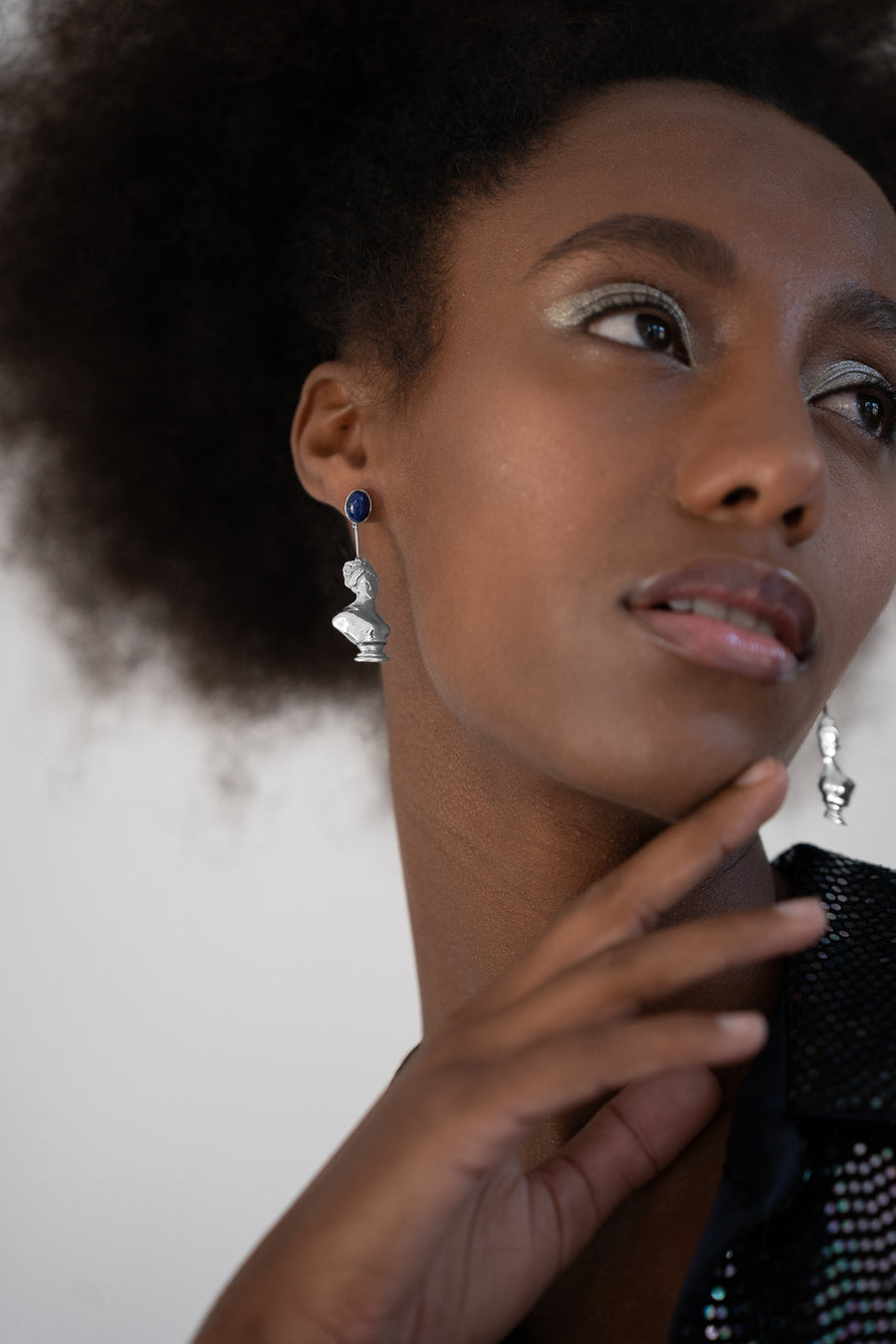 Afrodite with Lapis Earrings Silver