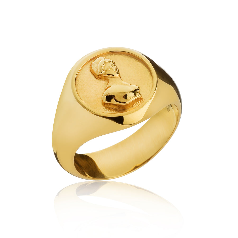 The Woman in Gold Signet Ring
