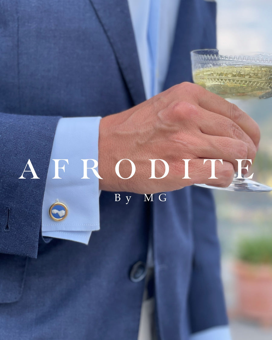 Blue Cameo Cufflinks in Gold