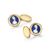 Blue Cameo Cufflinks In Gold