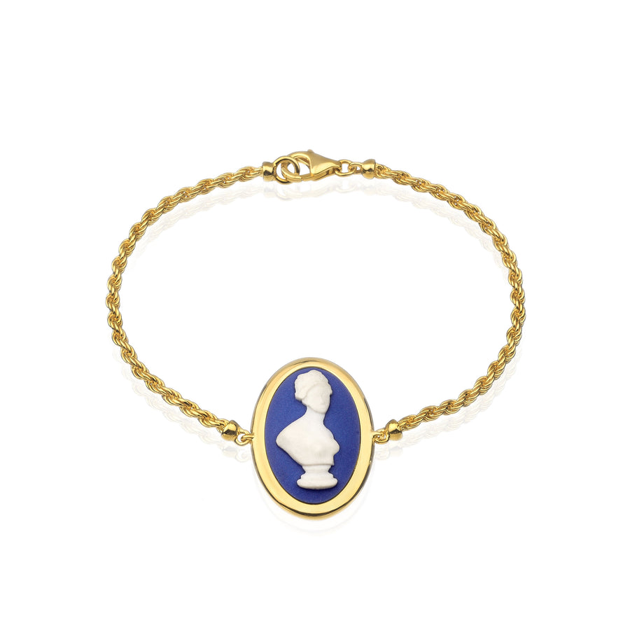 Bracelet - Blue Cameo Bracelet Gold
