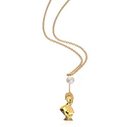 Necklace - Goddess With A Pearl Necklace Gold